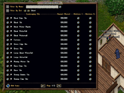 The Landscaping Tilebox menu interface
